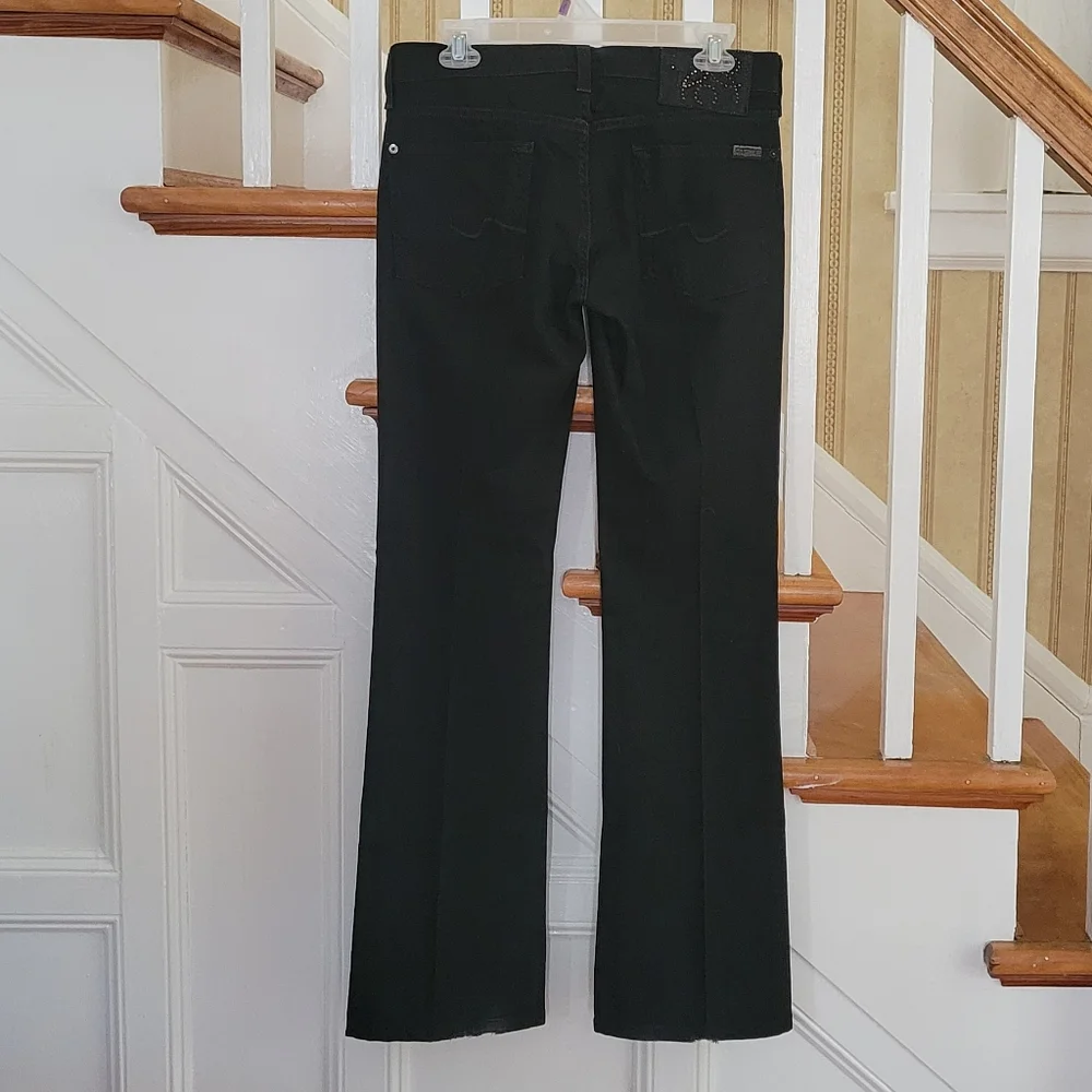 7 FOR ALL MANKIND Black Bootcut Jeans Size 27 - Picture 2 of 9